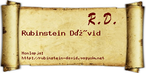 Rubinstein Dávid névjegykártya